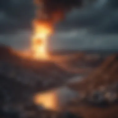 Waste Management and Methane Emissions Landfill site releasing methane into the atmosphere