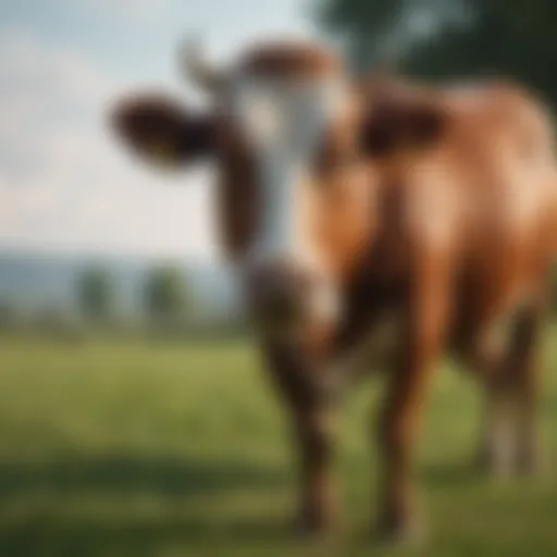 Healthy cattle grazing in a pasture