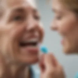 A caregiver assisting a dementia patient with oral hygiene