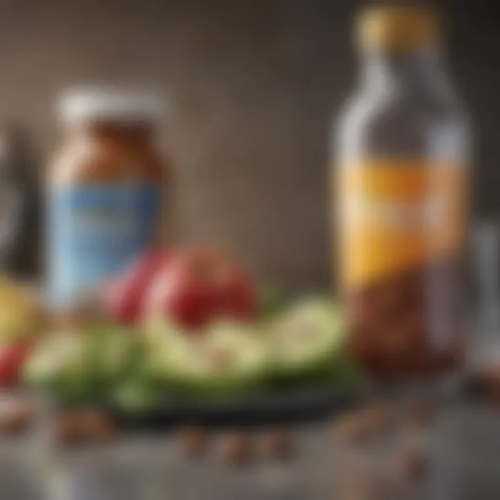 Healthy lifestyle elements including nutrition and exercise, symbolizing overall wellness
