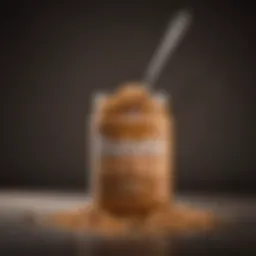 Peanut butter jar with a spoon