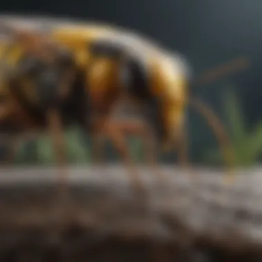 Graphic representation of insects participating in pollination, emphasizing their role in ecosystems.