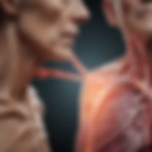 Illustration showing the connection between rheumatoid arthritis and lung health.