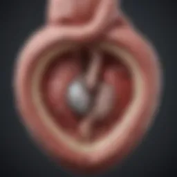 Anatomical illustration of aortic valve disease