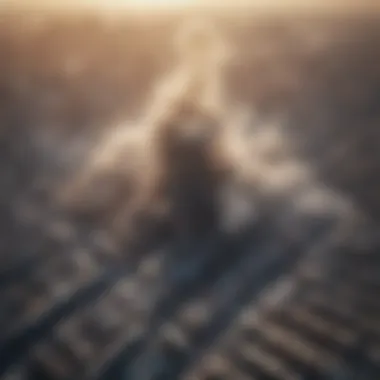 Aerial View of Pollution in Urban Areas Aerial view of polluted urban landscape
