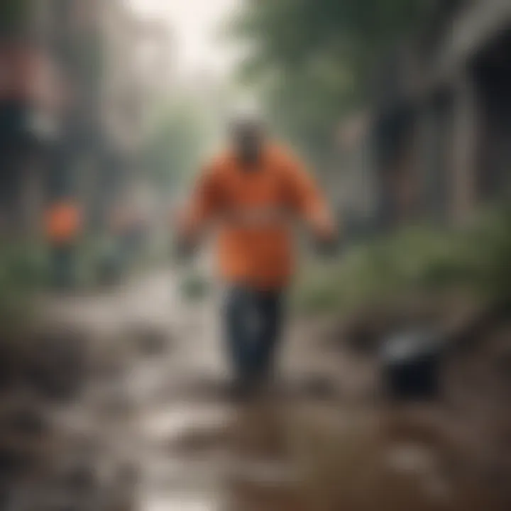 Community members participating in a clean-up event