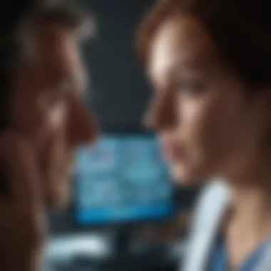 Advanced Diagnostic Tools in Symptom Screening A healthcare professional examining patient symptoms using advanced diagnostic tools