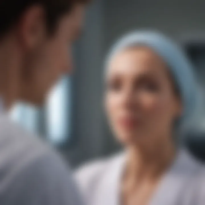 A patient discussing treatment options with a healthcare provider