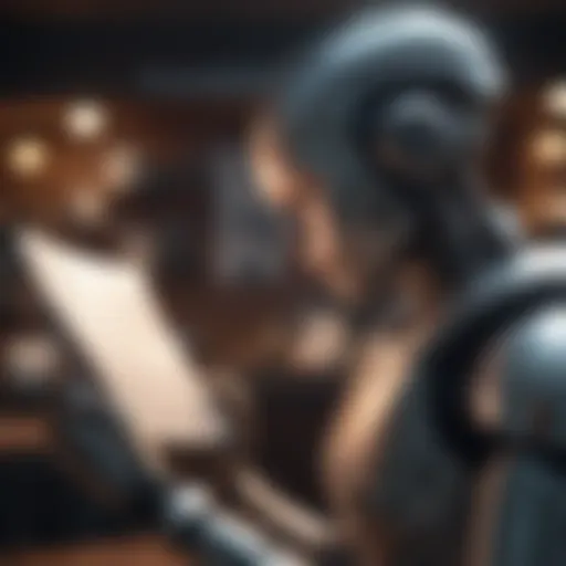 An AI bot analyzing text for enhancements