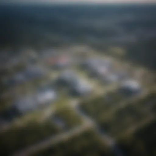 Aerial view of UNBC campus showcasing its modern architecture