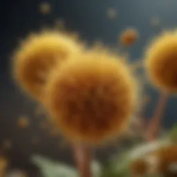 Close-up of pollen grains in the air