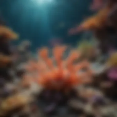 Marine Biodiversity in Coral Reefs A vibrant coral reef teeming with marine life, highlighting oceanic biodiversity