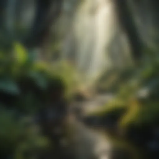 A diverse ecosystem showcasing various plant and animal species
