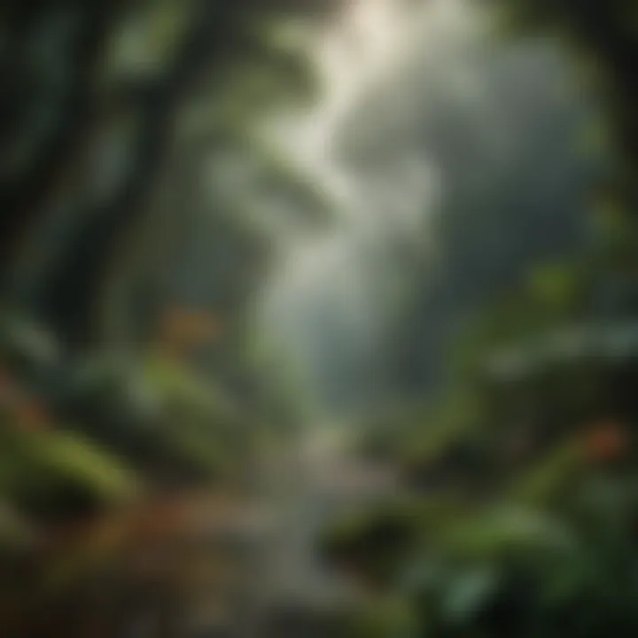 A view of a lush rainforest, symbolizing rich terrestrial biodiversity
