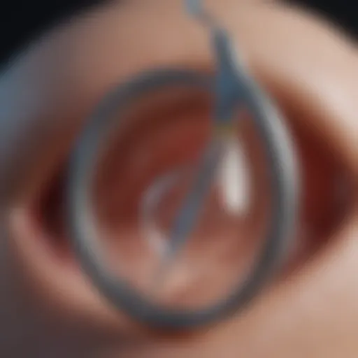 A close-up view of a bladder stimulation implant device