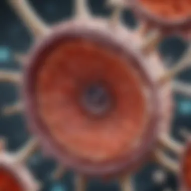 Intricate structure of bone marrow cells Microscopic view of bone marrow cells