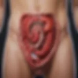 Illustration depicting colonic anatomy highlighting potential bleeding sites