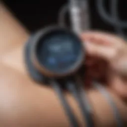 Diagram illustrating diastolic blood pressure measurement techniques