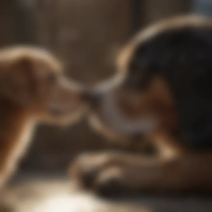 A peaceful interaction between a dog and a child, emphasizing the importance of safe environments.