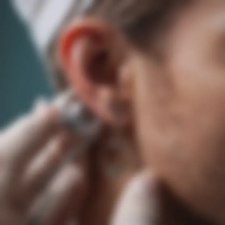Illustration depicting the surgical procedure for eardrum repair