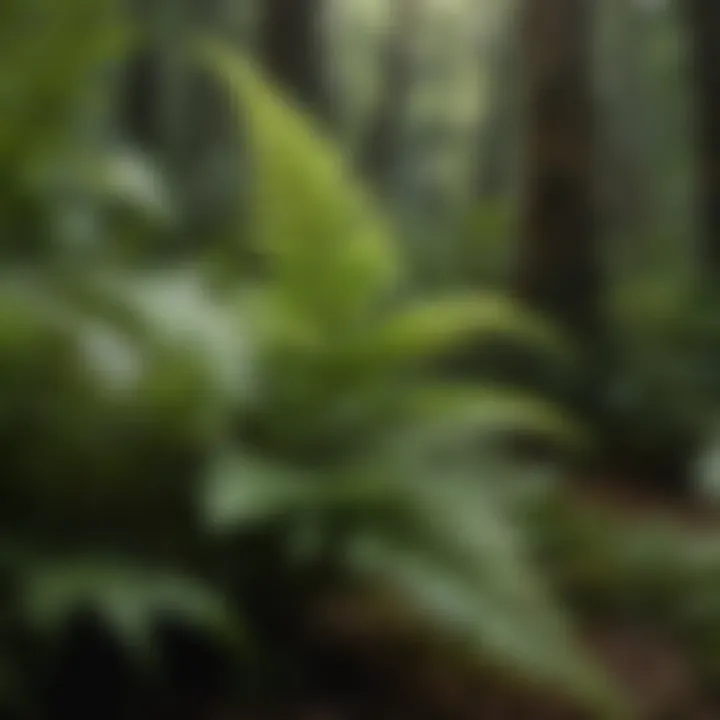 Diverse fern species in a lush green environment
