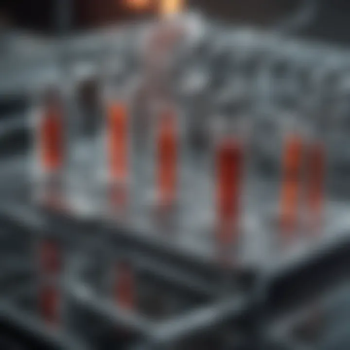 Illustration of counting chambers on a hemocytometer