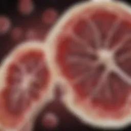 Illustration of bone marrow showcasing the abnormalities in myelodysplastic syndromes.