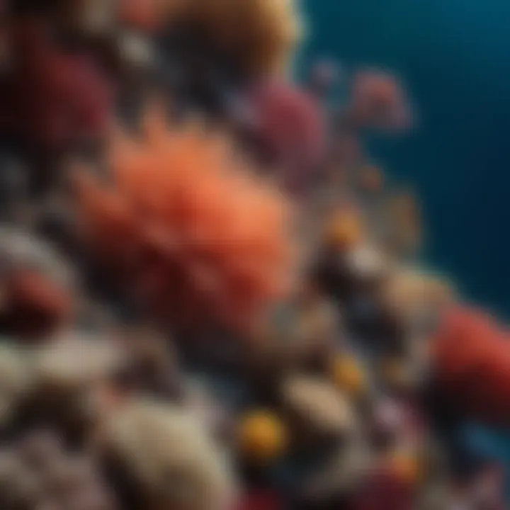 An underwater scene displaying the diverse marine life found in the Red Sea, including colorful corals and tropical fish