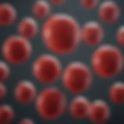 Illustration of distorted red blood cells representative of sickle cell anemia