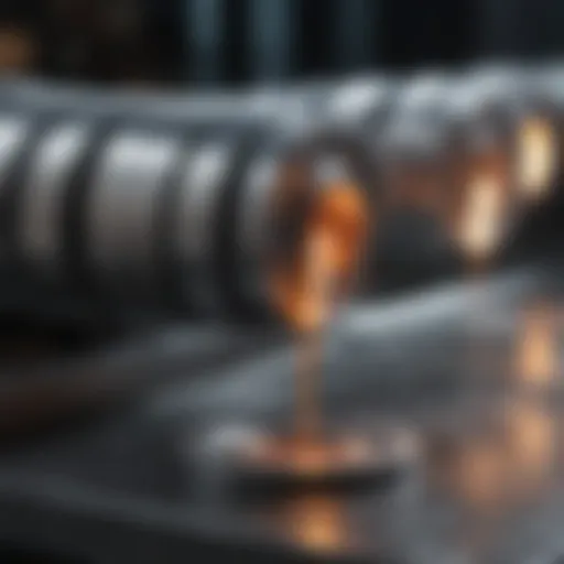 Close-up view of aluminum spot welding equipment highlighting its components.