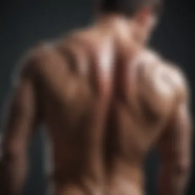 Back Muscle Tension and Stress Illustration of tension in the back muscles