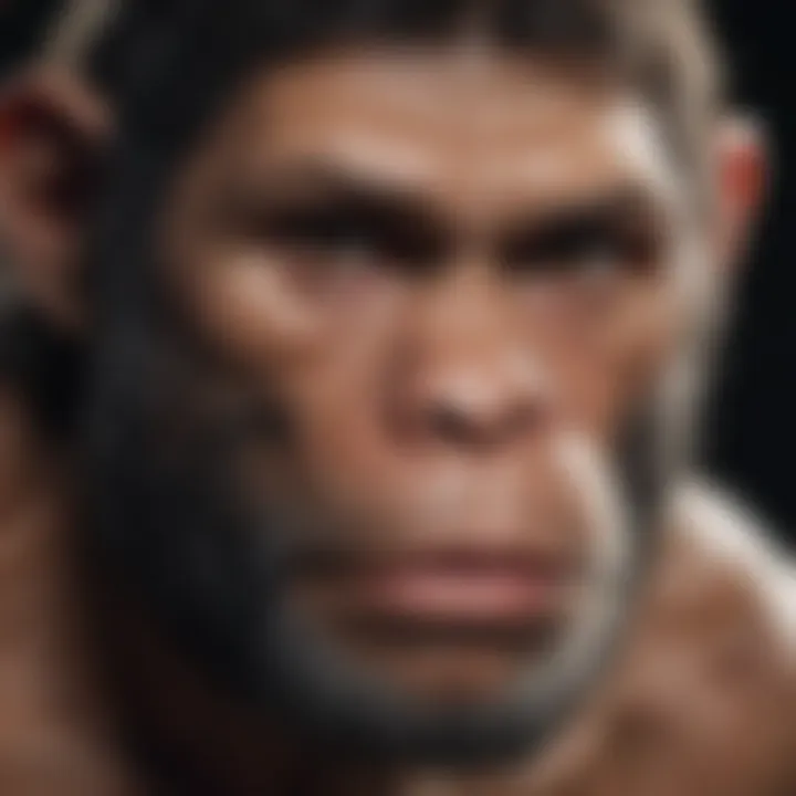 Visual representation of genetic relationships among different hominin species.