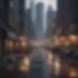 A cityscape highlighting the contrast between luxury and poverty