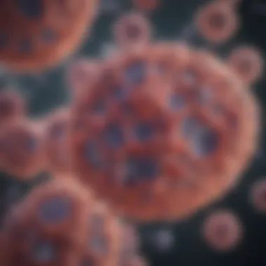 Pathology of Lung Cancer Cells Pathological slide showcasing lung cancer cells