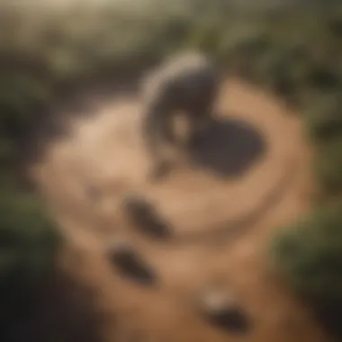 Aerial view of a protected elephant sanctuary highlighting conservation efforts in action